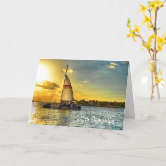 帆船の同情カード カード (黄色い花)