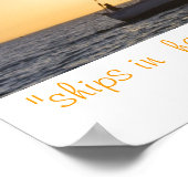 帆船の夕日の通り、"港の船は… ポスター (角)