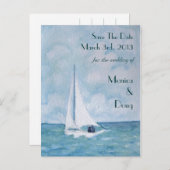 帆船の恋人たち、日付のはがきを保存 案内ポストカード (正面/裏面)