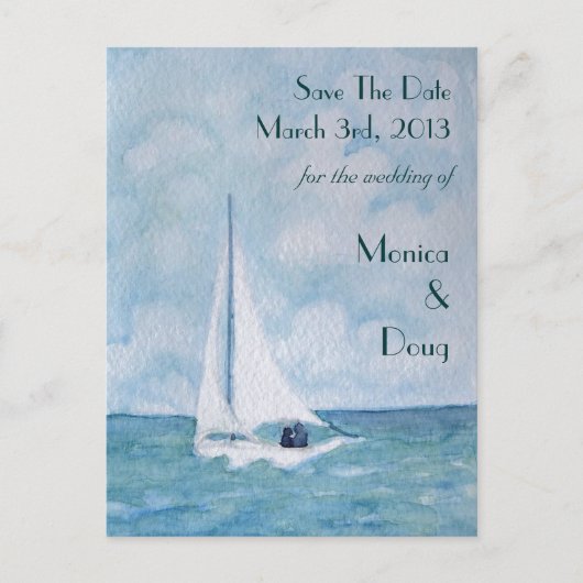 帆船の恋人たち、日付のはがきを保存 案内ポストカード (正面)