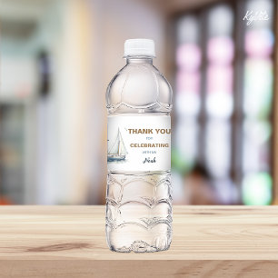 帆船の水ボトルラベル航海のを越えて帆走 ペットボトルラベル