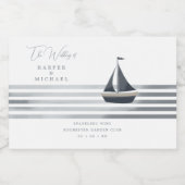 帆船の海パーソナライズされたの結婚人 スパークリングワインラベル (シングルラベル)