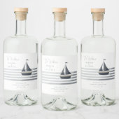 帆船の海パーソナライズされたの結婚人 リキュールボトルラベル (ボトル)