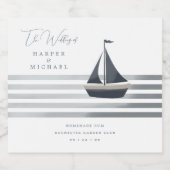 帆船の海パーソナライズされたの結婚人 リキュールボトルラベル (シングルラベル)