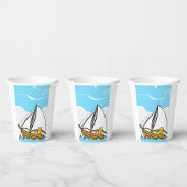 帆船の漫画に描かれた不機嫌おもしろいな航海の猫 紙コップ