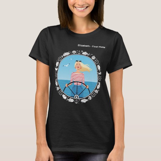 帆船の甲板長 Tシャツ (正面)