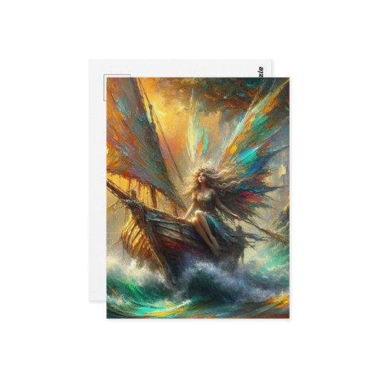 帆船の美しい妖精 ポストカード (正面/裏面インサイチュ)