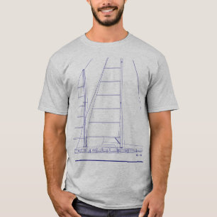 帆船の設計図 Tシャツ