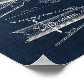 帆船の設計図no.4航海のウォールアート ポスター (角)