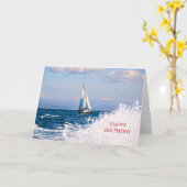 帆船の誕生日カード カード (黄色い花)