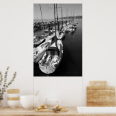 帆船の黒白ポスター ポスター (キッチン)