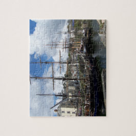 帆船のCharlestown港のコーンウォールの写真 ジグソーパズル