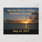 帆船はがき付き日没 案内ポストカード (正面)