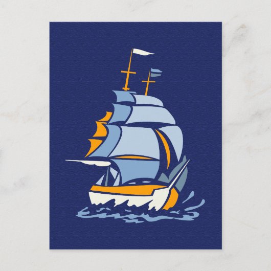 帆船はがき、カスタマイズ可能 ポストカード (正面)