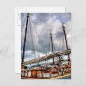 帆船は鍵西港にドッキング ポストカード (正面/裏面)