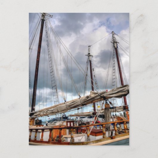 帆船は鍵西港にドッキング ポストカード (正面)