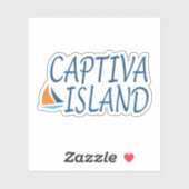 帆船をモチーフにしたCaptiva島 シール (シート)