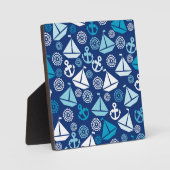 帆船を使った漫画の模様 フォトプラーク (正面)