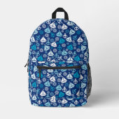 帆船を使った漫画の模様 プリントバックパック (正面)