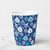 帆船を使った漫画の模様 紙コップ (左)