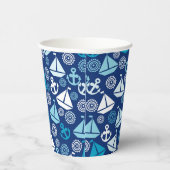 帆船を使った漫画の模様 紙コップ (右)