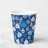 帆船を使った漫画の模様 紙コップ (正面)
