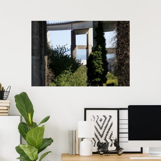 帆船を備えたアストリア・メグラー橋 ポスター (ホームオフィス)