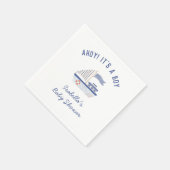 帆船アホイ！男の子のシャワーだ スタンダードカクテルナプキン (角)