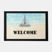 帆船ウェルカムドアマット