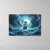 帆船エピック・ストーム・ダーク・ファンタジー・デコール キャンバスプリント (正面)