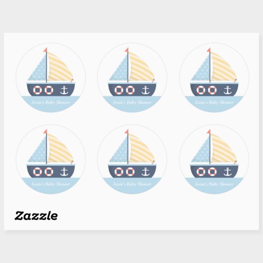 帆船エレガント赤航海のちゃんシャワー ラウンドシール (シート)