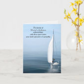 帆船オン水上悔やみや弔慰サンキューカード カード (黄色い花)