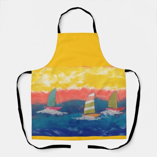 帆船オールオーバープリントエプロン エプロン (正面)