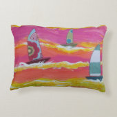 帆船カラフル船 アクセントクッション (裏面)