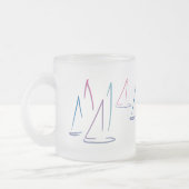 帆船カラフル霜マグカップ フロストグラスマグカップ (左)