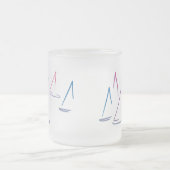 帆船カラフル霜マグカップ フロストグラスマグカップ (中央)