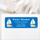 帆船カラフル1差出人住所ラベル ラベル (インサイチュ)