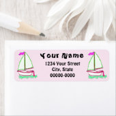 帆船カラフル2差出人住所ラベル ラベル (インサイチュ)