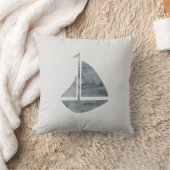 帆船グレイ航海のビーチデコールピロー クッション (ブランケット)