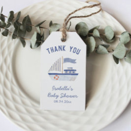 帆船サンキューボーイベビーシャワー ギフトタグ