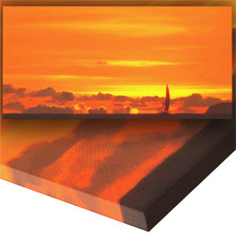 帆船サンセット1300アート キャンバスプリント