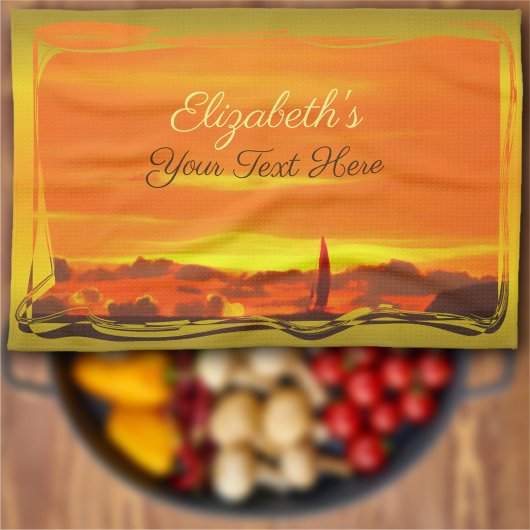 帆船サンセット1300 キッチンタオル