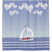 帆船シャワーカーテン,子供,モノグラム シャワーカーテン (正面)