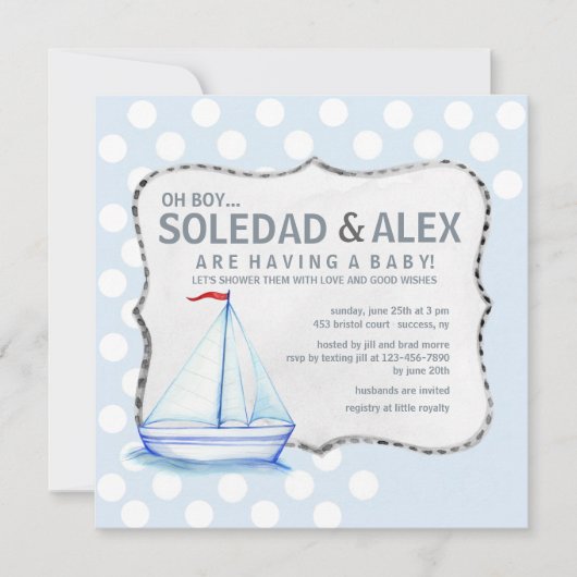 帆船シャワー招待状 招待状 (正面)