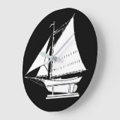 帆船シルエット ラージ壁時計 (傾斜)