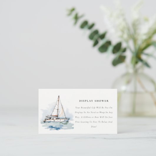 帆船シースケープディスプレイシャワーブライダルシャワー エンクロージャーカード (スタンド正面)