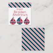 帆船ストライプのギフト囲いカード ノートカード (正面/裏面)