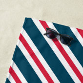 帆船ストライプのビーチパーソナライズされたタオル ビーチタオル (インサイチュ)