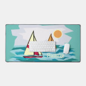 帆船セーリングデザインデスクマット デスクマット (キーボード&マウス)