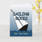帆船セーリングロックスカスタムグリーティングカード カード (黄色い花)